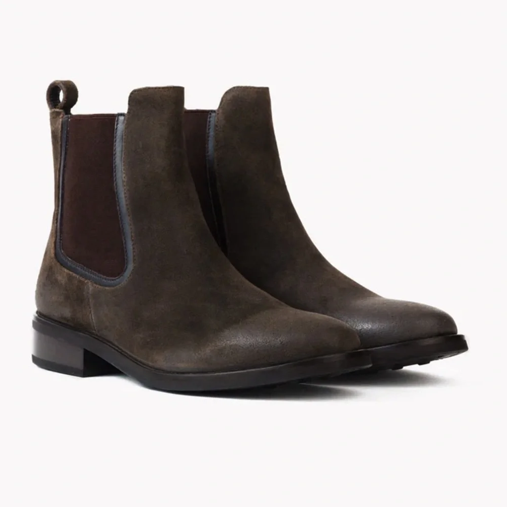 THURSDAY BOOT CO. | Duchess Leather Chelsea Boots in Olive Brown Suede | Sz 10 - Picture 4 of 15